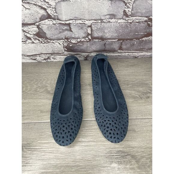 ARCHE Blue Suede Leather Perforated Ballet Flat Shoes France Women 37EU/6.5M US - Picture 15 of 16